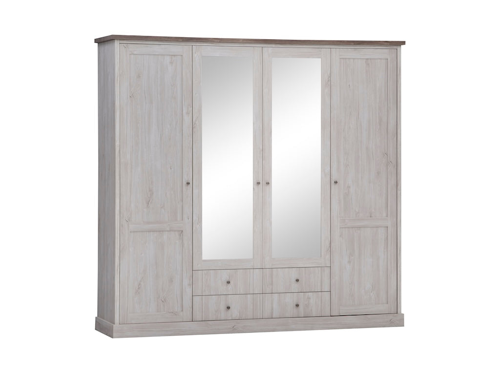 TYC - Slaapkamer Odette - 4-delige set met draaideuren - White oak - autumn oak