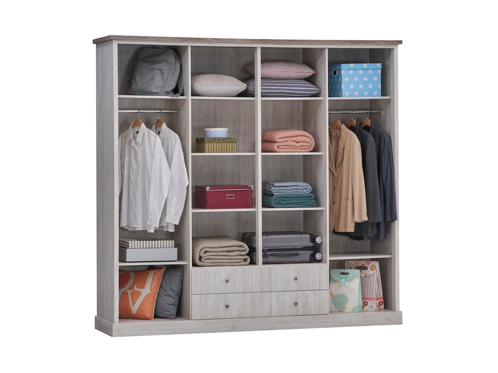 TYC - Slaapkamer Odette - 4-delige set met draaideuren - White oak - autumn oak