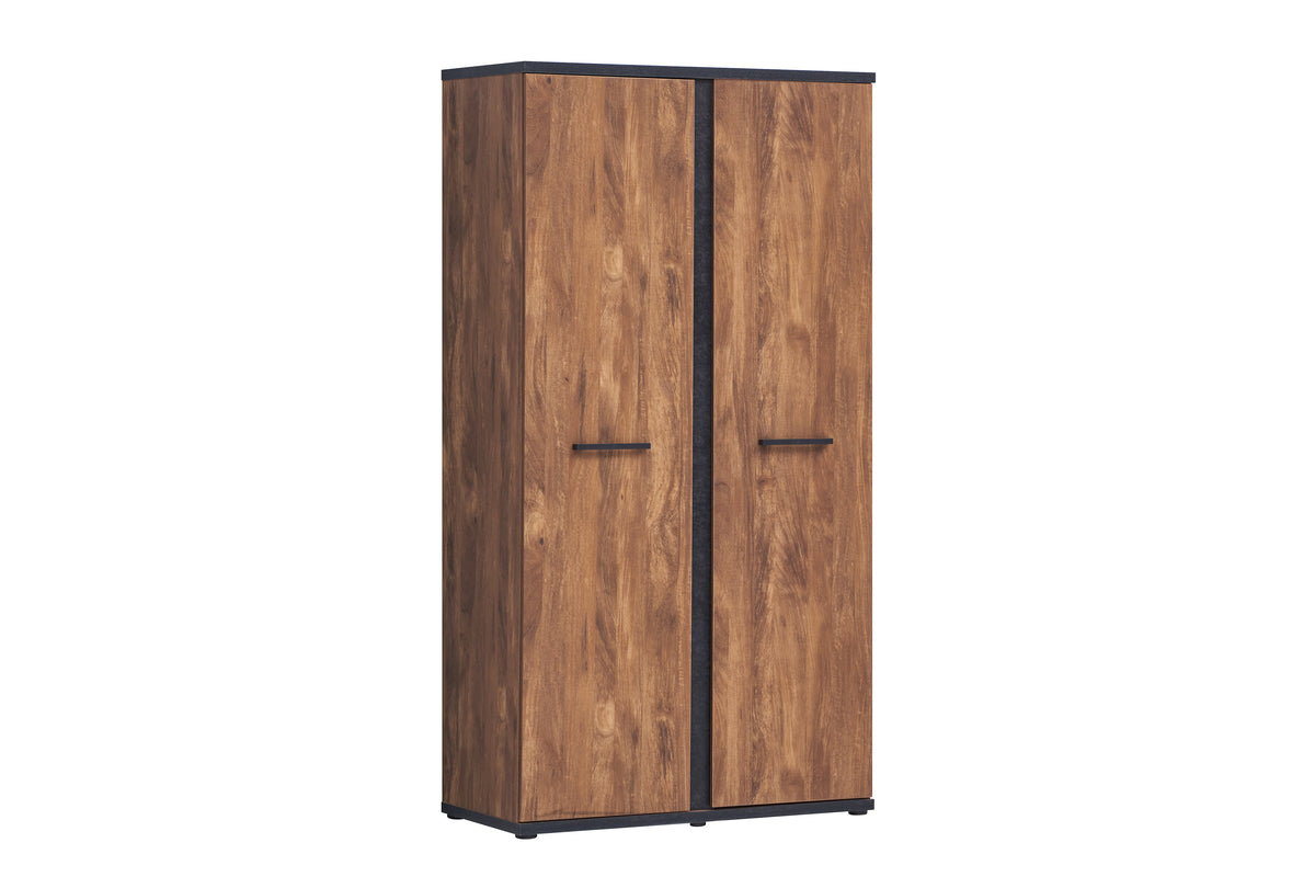TYC - Jeugdkamer Ormand - 3-delige set met 2-deurs kleerkast - Acacia - black concrete