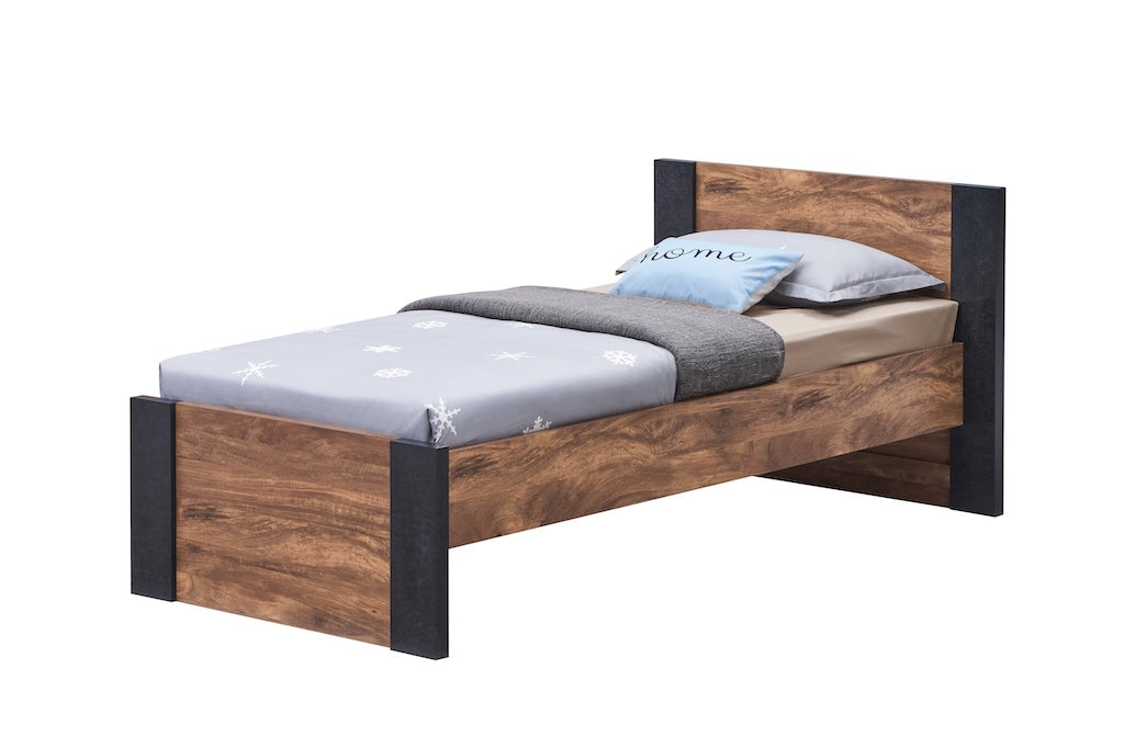 TYC - Bed Ormand  - Acacia + Black Concrete - 115x88x208cm