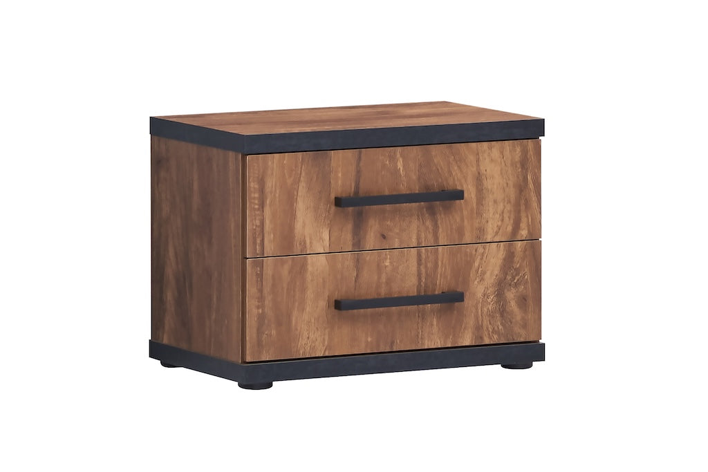 TYC - Nachttafel Ormand  - Acacia + Black Concrete - 54x41x40cm