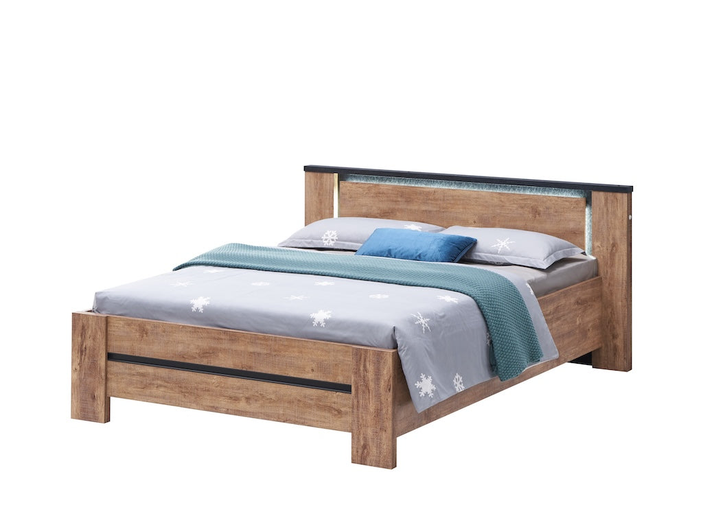 TYC - Bed Osric - Industrial Oak + Black Line - 213x92x209,5cm