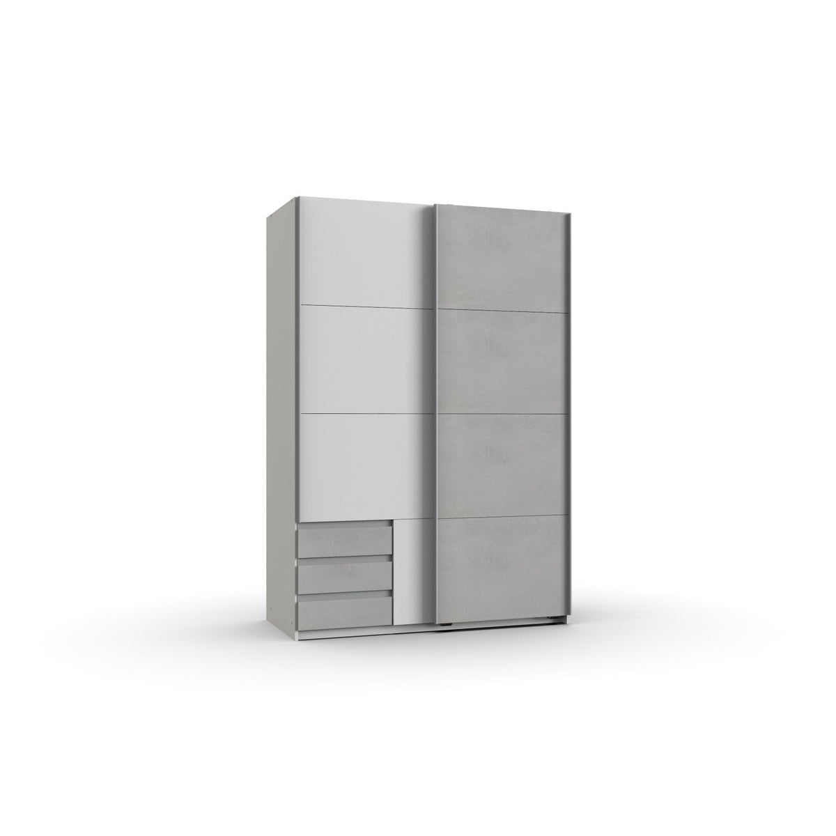 Wimex - Armoire Emden - X42767 - Blanc/Béton - 135x198x65cm