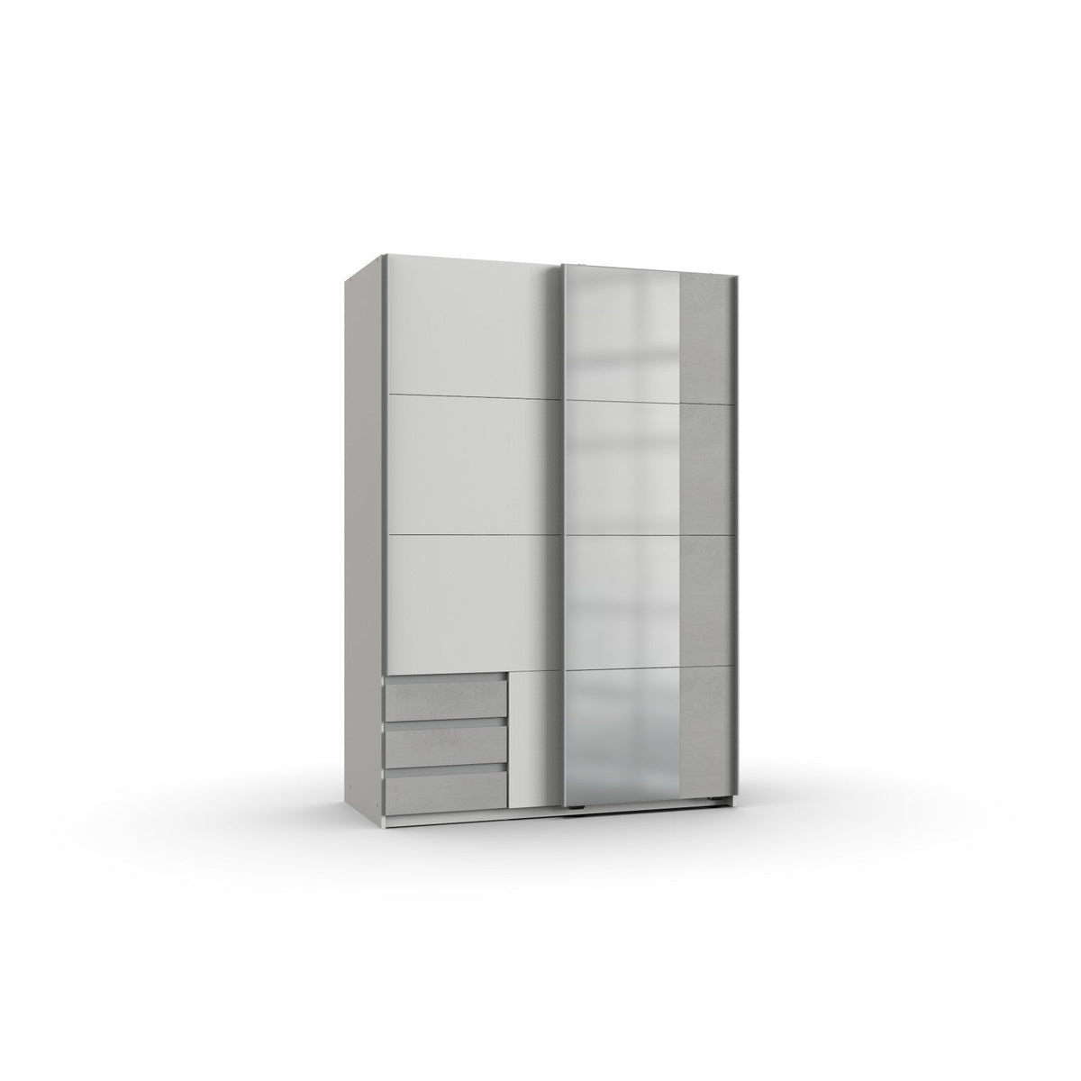 Wimex - Armoire Emden - X42774 - Blanc/Béton - 135x198x65cm