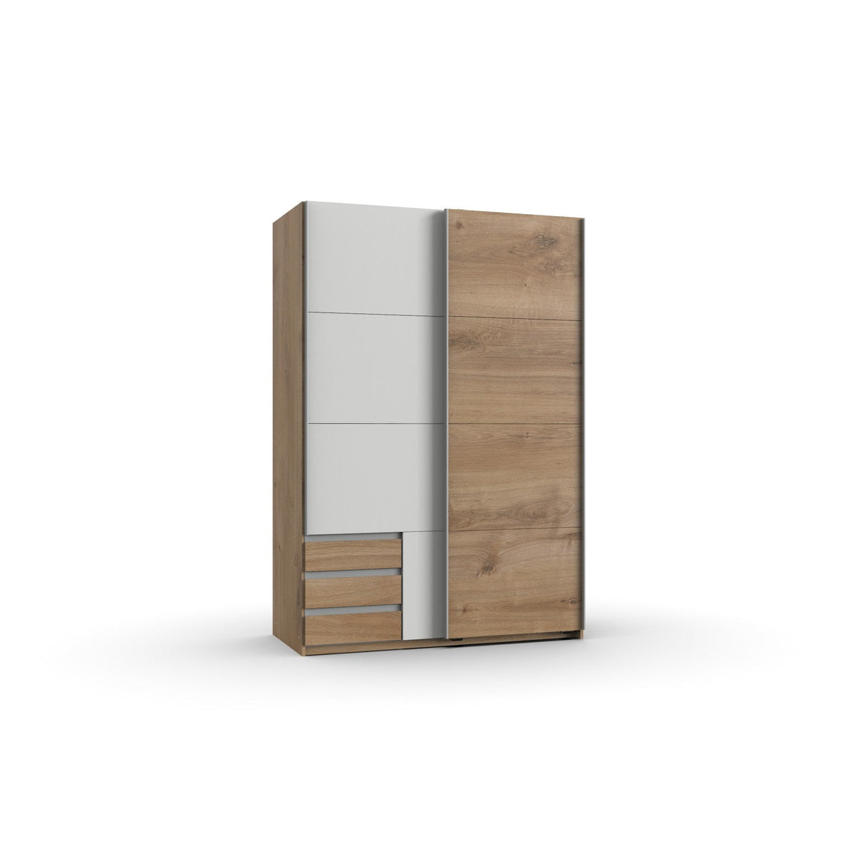 Wimex - Armoire Emden - X53767 - Planches Chêne/Blanc - 135x198x65cm