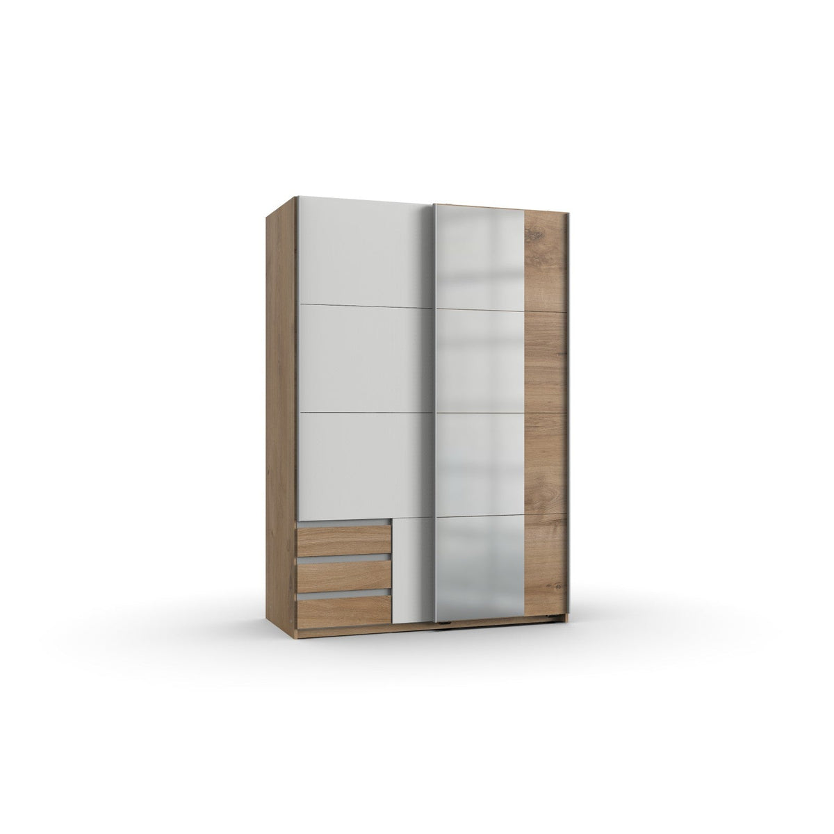 Wimex - Armoire Emden - X53774 - Chêne/Planches blanches - 135 x 198 x 65 cm