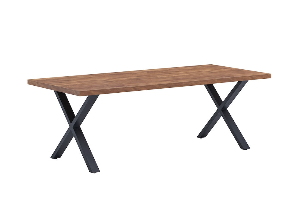 TYC - Table à manger 2m20 pied croisé Ovidio - Acacia - 220x76x95cm