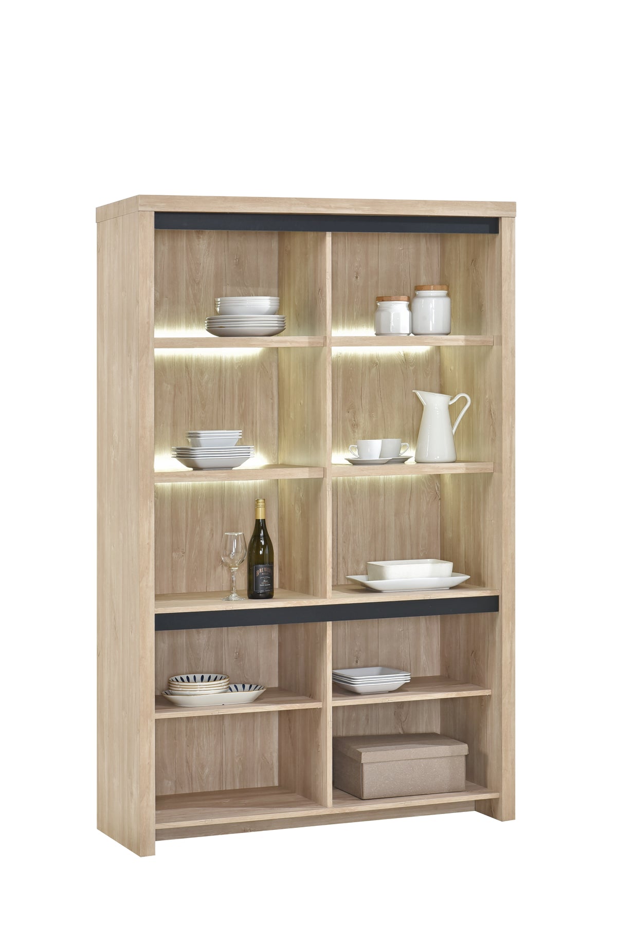 TYC - Glaskast Orla - Ivory Oak - 120x190x45cm
