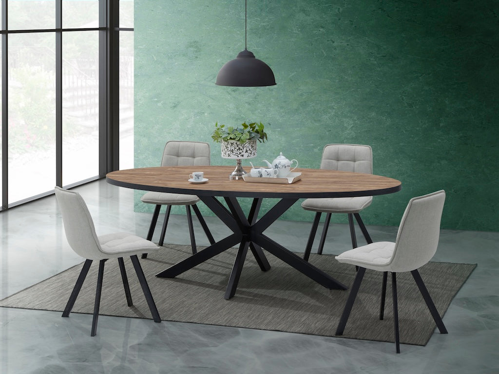 TYC - Tafel Omero - Ovaal - Industrail Oak - 220x76x110cm