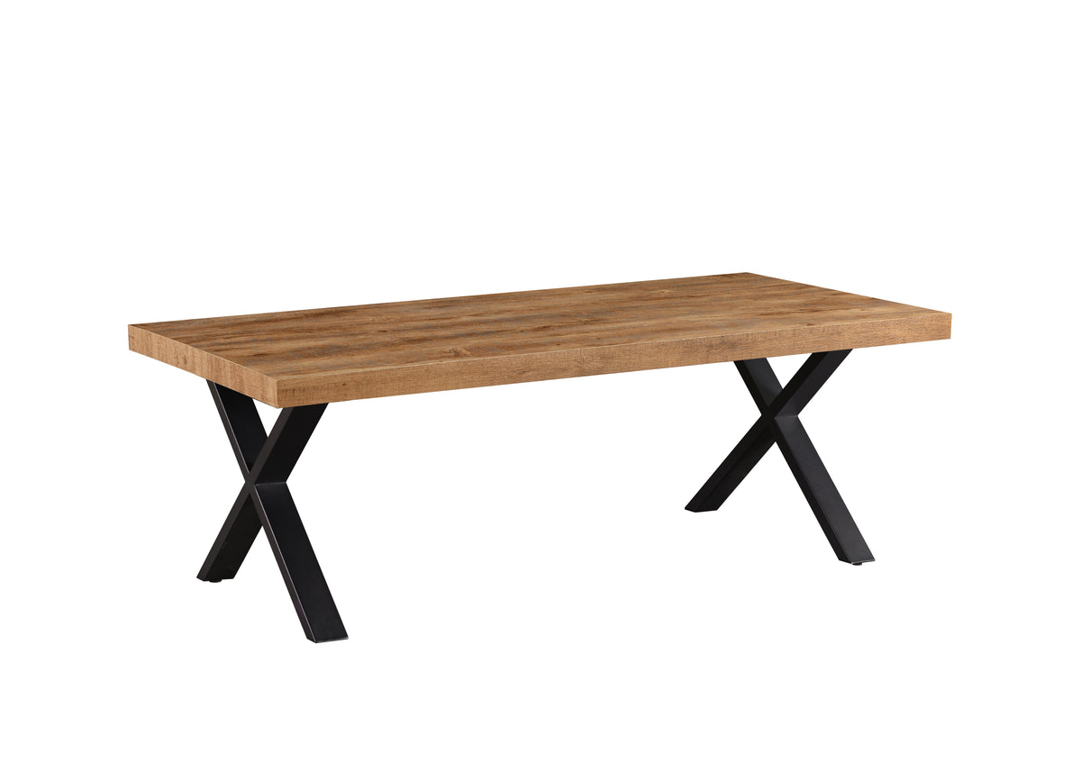 TYC - Tafel - Osbert - X-poot - Industrial Oak - 220x76x95cm