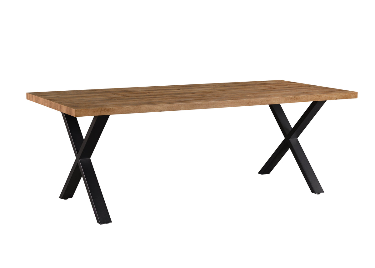 TYC - Eetkamer Osbert - 3-delige set met barkast - Industrial oak black line