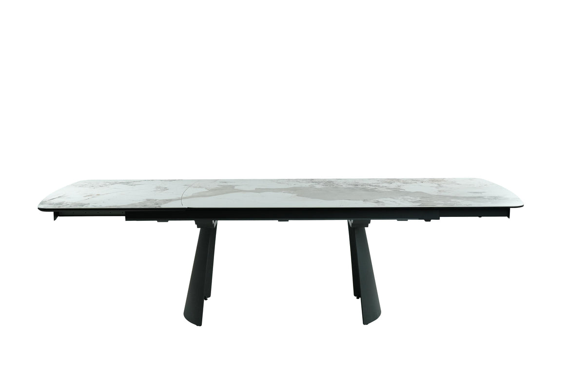 GBO - Tafel TF2505 - Afgerond - Marmer - 200 (280) x 100 x 76 cm