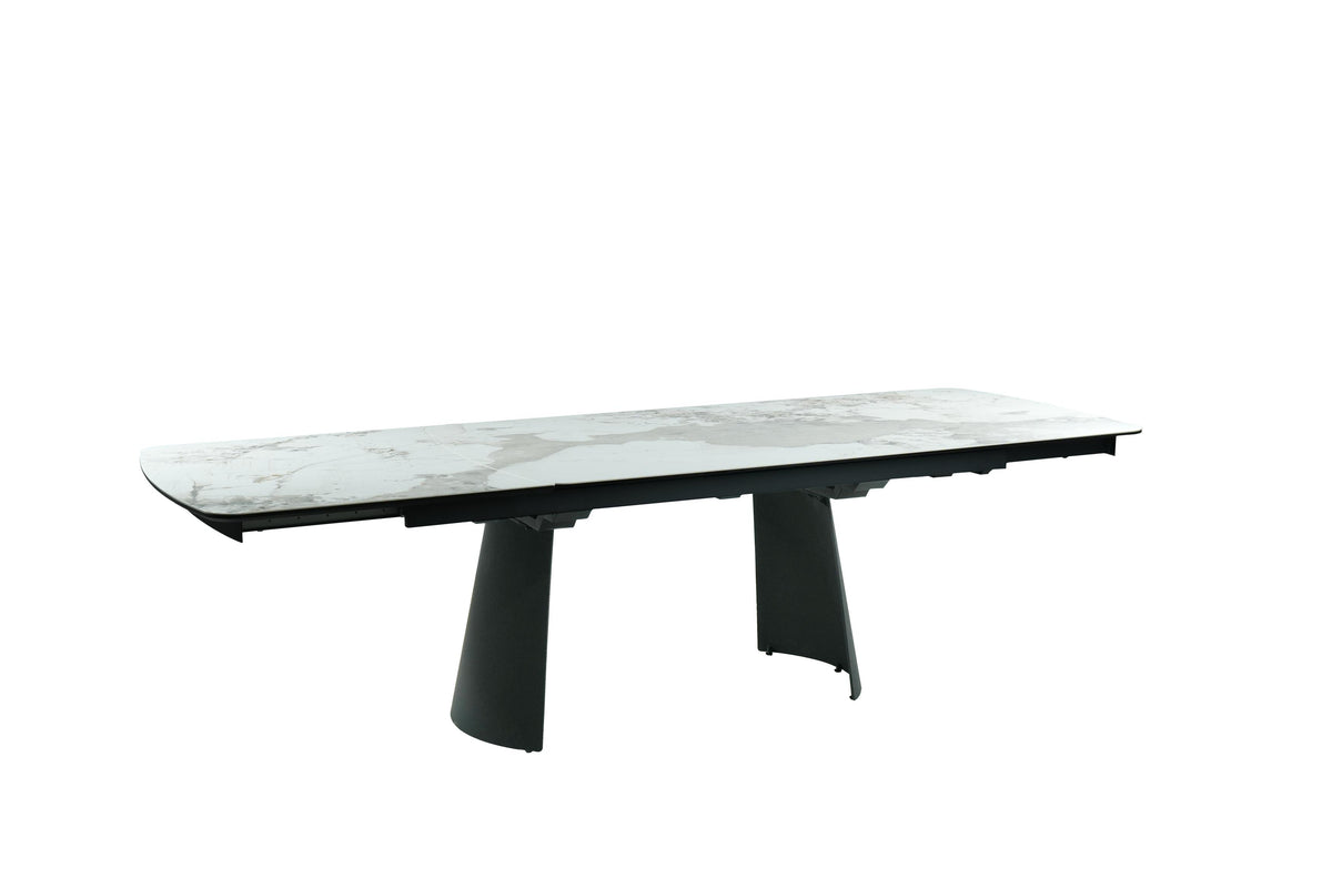 GBO - Tafel TF2505 - Afgerond - Marmer - 200 (280) x 100 x 76 cm