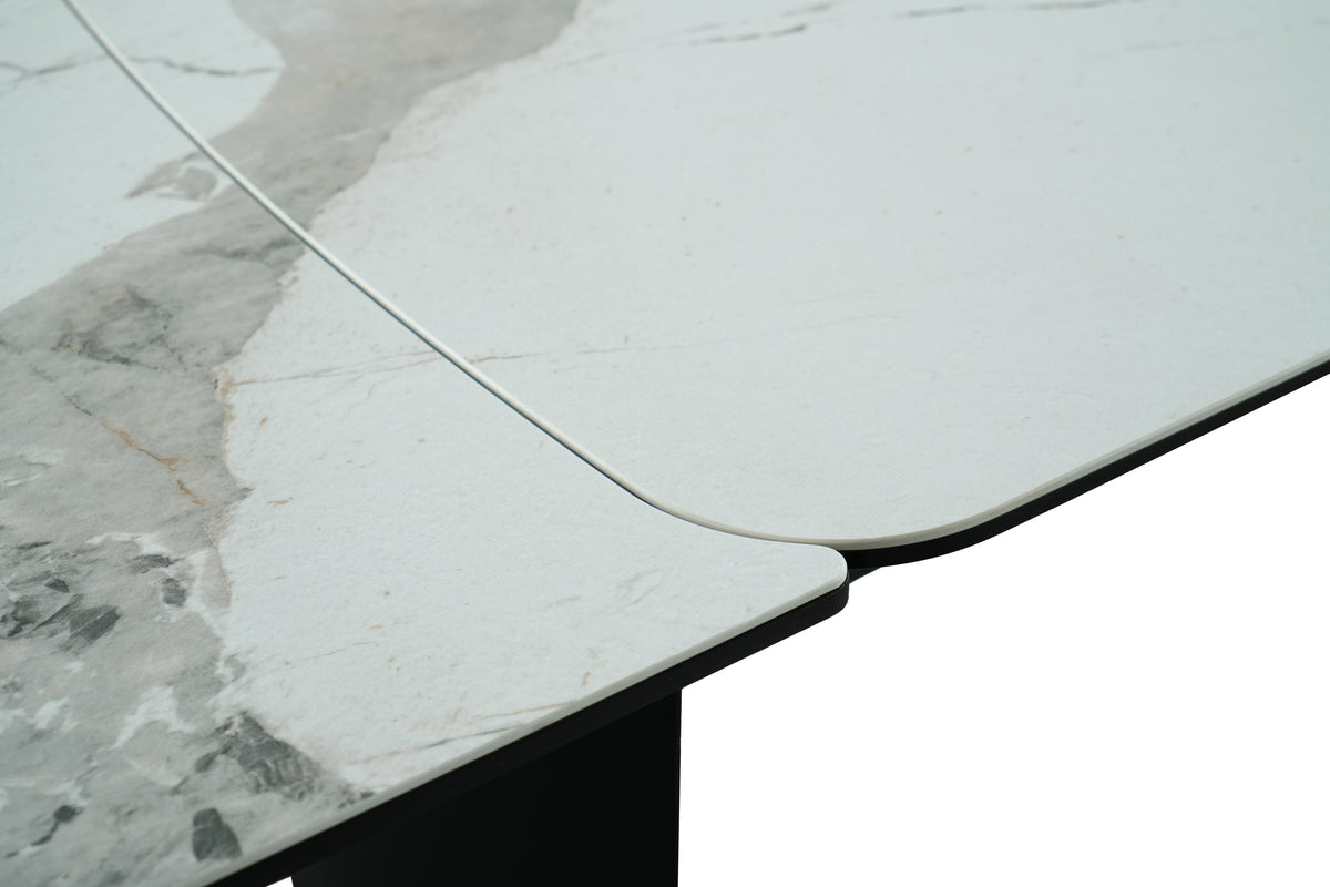 GBO - Tafel TF2505 - Afgerond - Marmer - 200 (280) x 100 x 76 cm