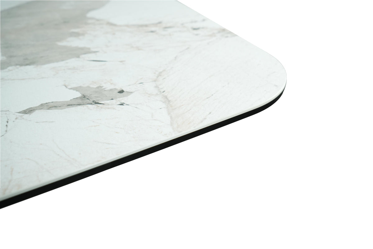 GBO - Tafel TF2505 - Afgerond - Marmer - 200 (280) x 100 x 76 cm