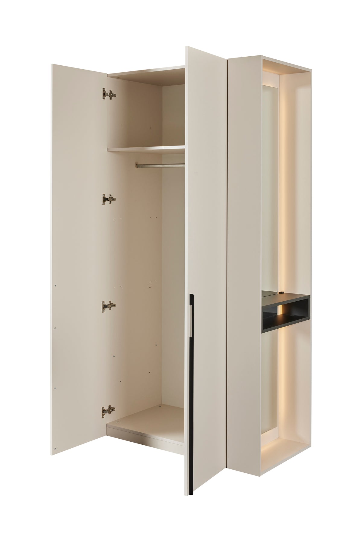 AGB - Armoire Acaccia – 3 portes - 136x207x58 cm - coloris Cachemire