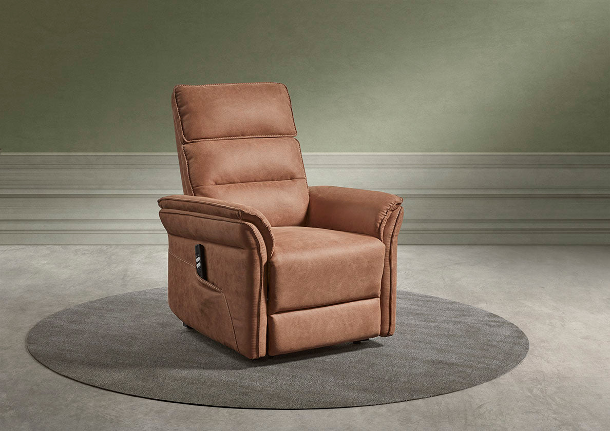 GBO - Relaxzetel Mandelieu - Cognac Stof - 75x92xh105 cm