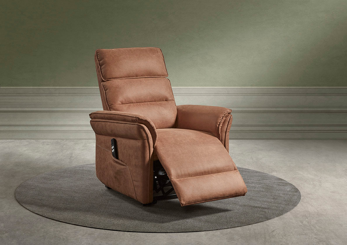 GBO - Relaxzetel Mandelieu - Cognac Stof - 75x92xh105 cm