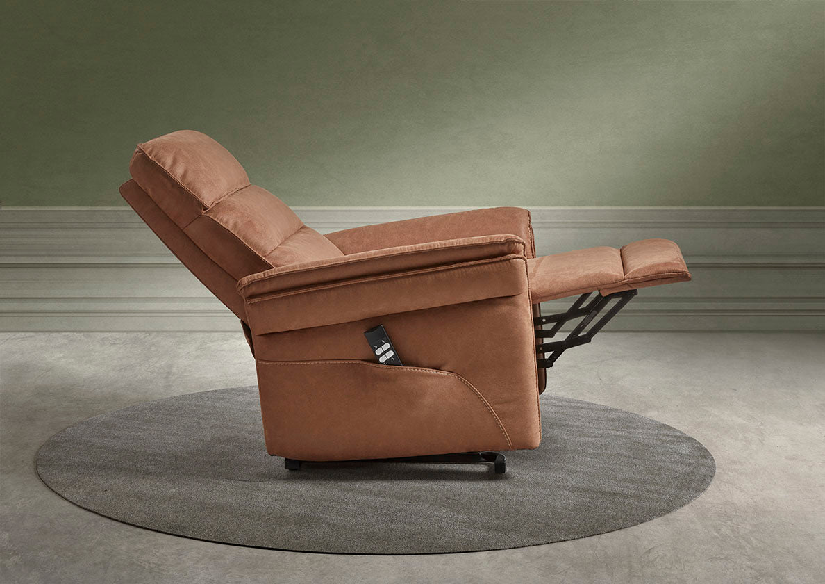 GBO - Relaxzetel Mandelieu - Cognac Stof - 75x92xh105 cm