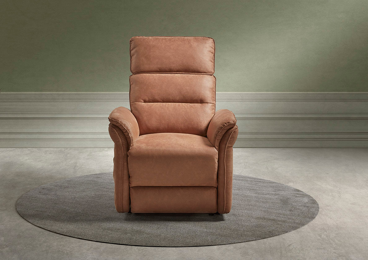 GBO - Relaxzetel Mandelieu - Cognac Stof - 75x92xh105 cm