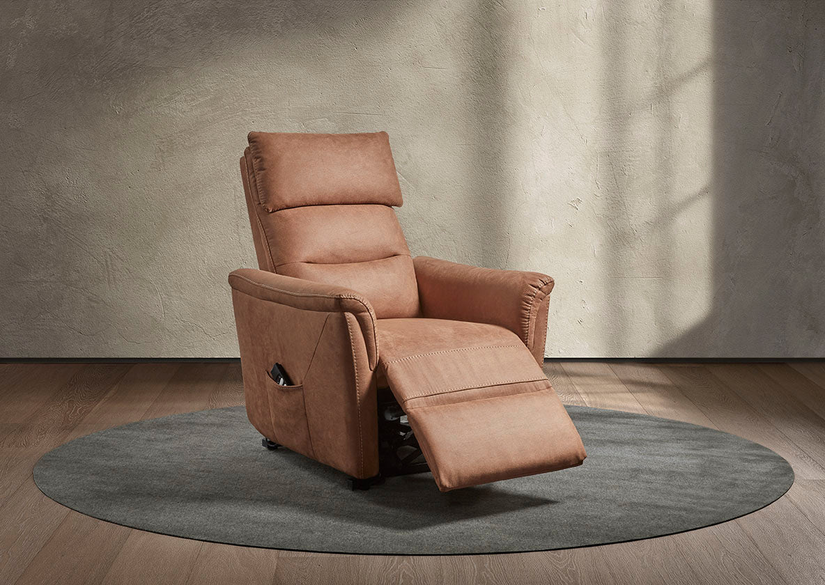 GBO - Relaxzetel Mayenne - Stof Cognac - 75x105x92cm