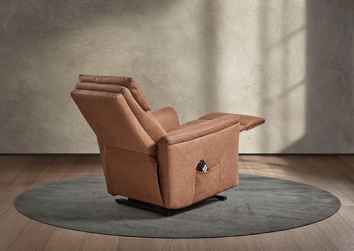 GBO - Relaxzetel Mayenne - Stof Cognac - 75x105x92cm