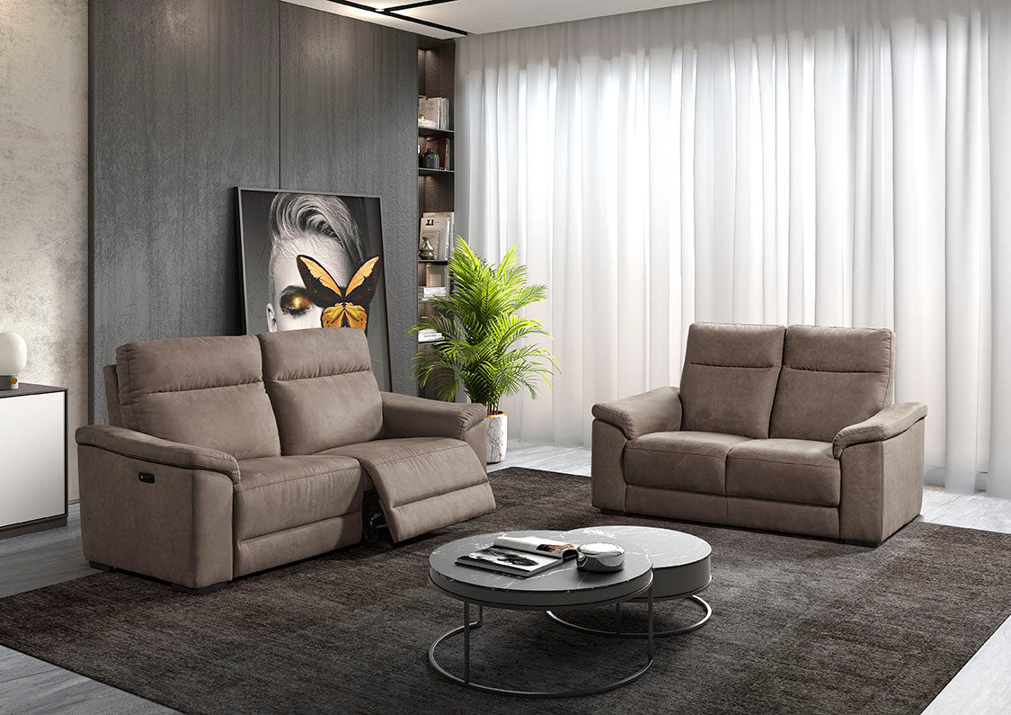 GBO - 3+2 zit relax electrisch Mirabel - Stof Taupe