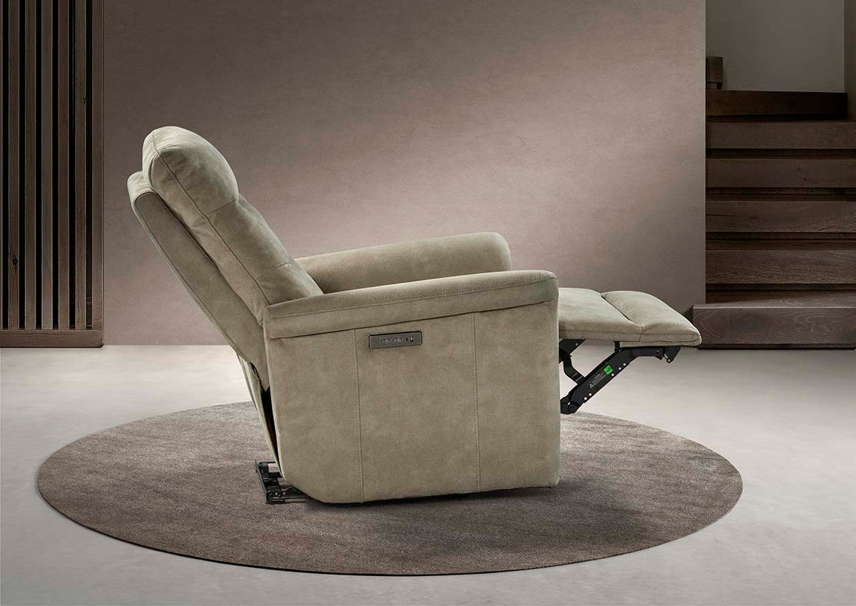 GBO - Relaxzetel Nestor - Stof Taupe - 75x105x92cm