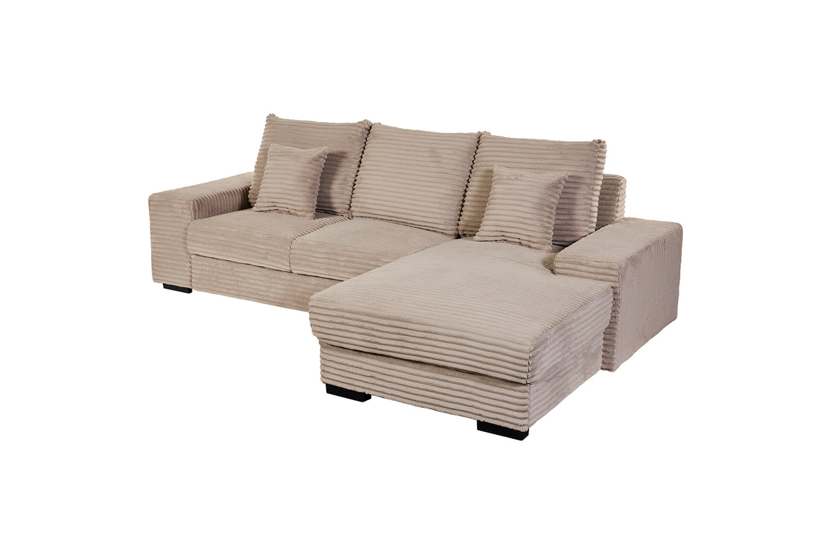 GBO - Coin salon 2L Nevada - Tissu Taupe - 276x105x185cm