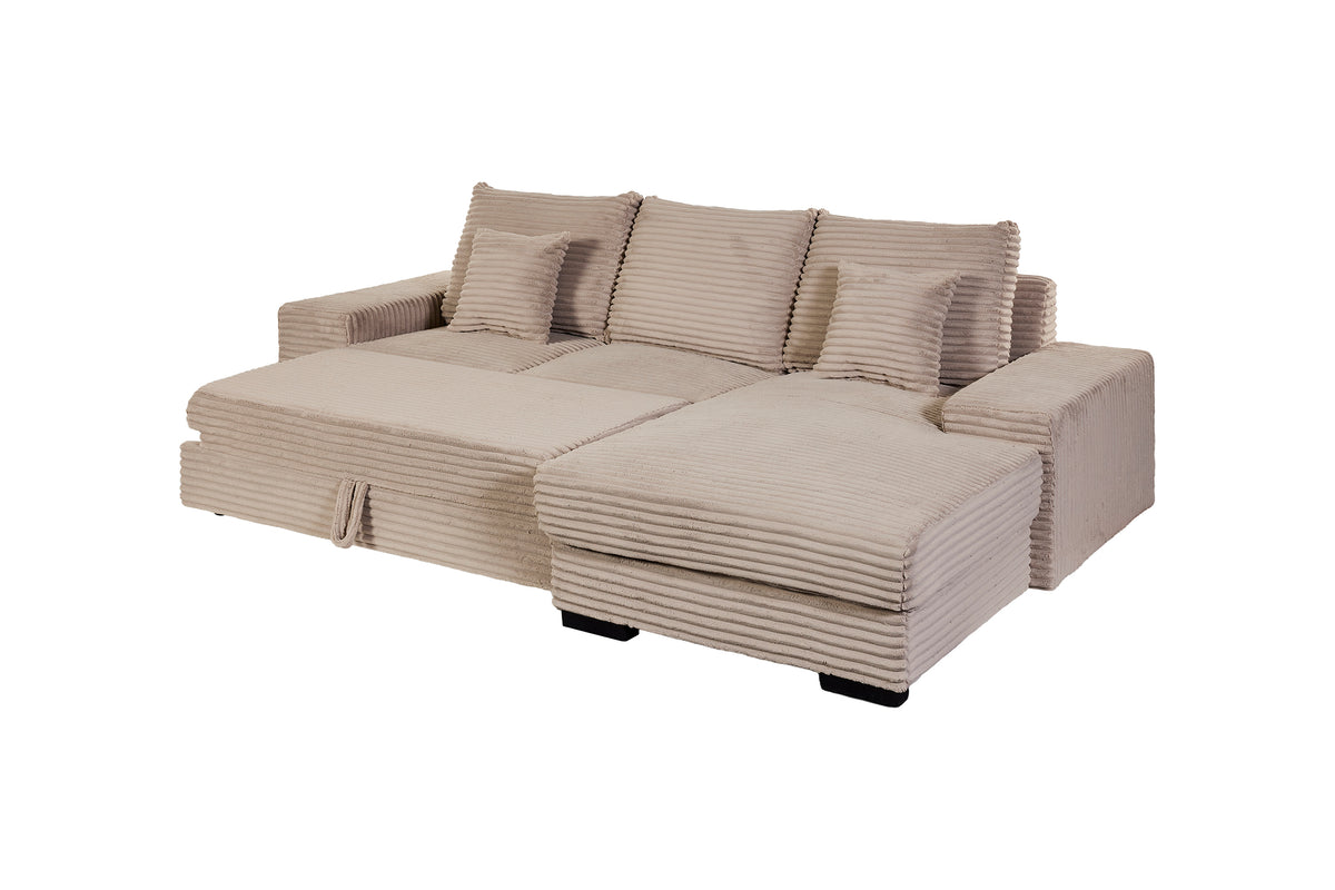 GBO - Hoeksalon 2L Nevada - Stof Beige - 276x105x185cm