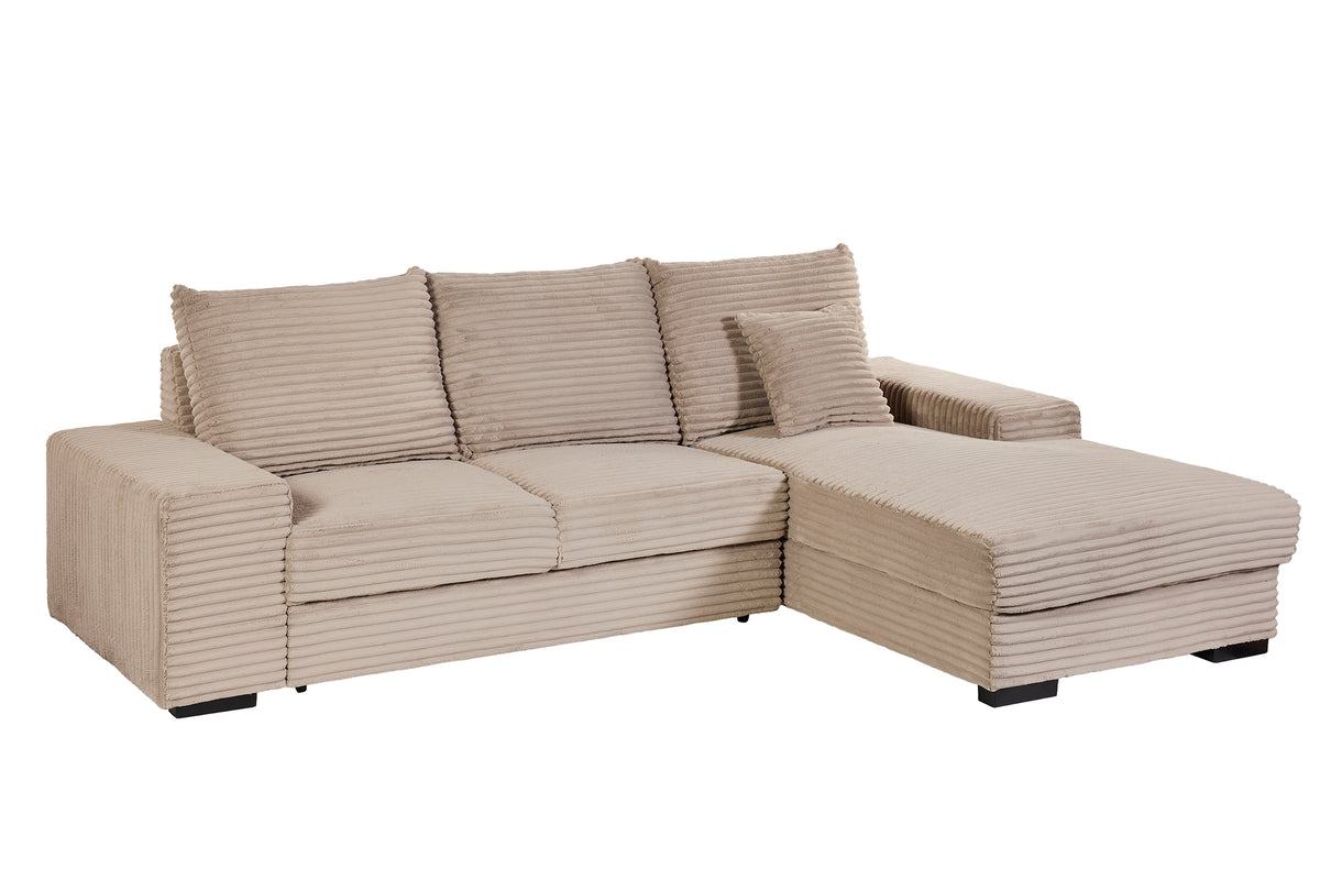 GBO - Hoeksalon 2L Nevada - Stof Beige - 276x105x185cm