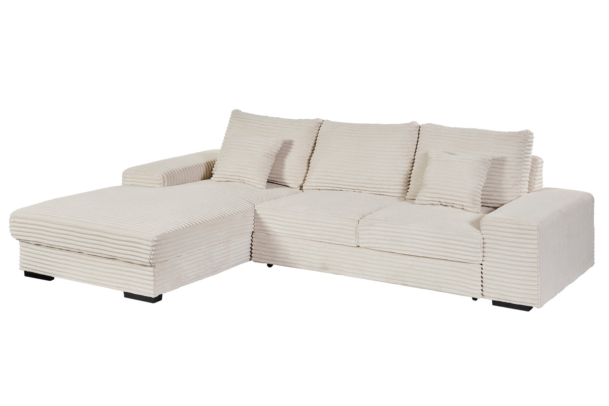 GBO - Hoeksalon L2 Nevada - Stof Beige - 276x105x185cm