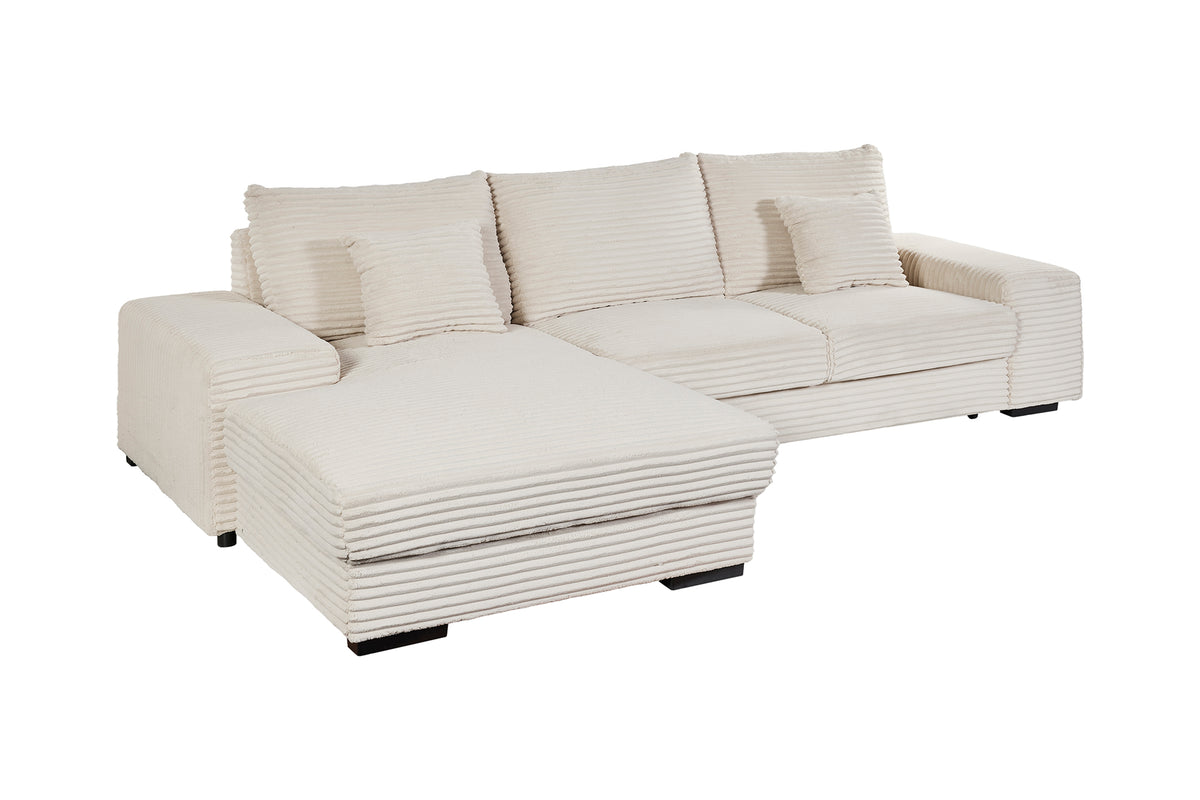 GBO - Hoeksalon L2 Nevada - Stof Beige - 276x105x185cm