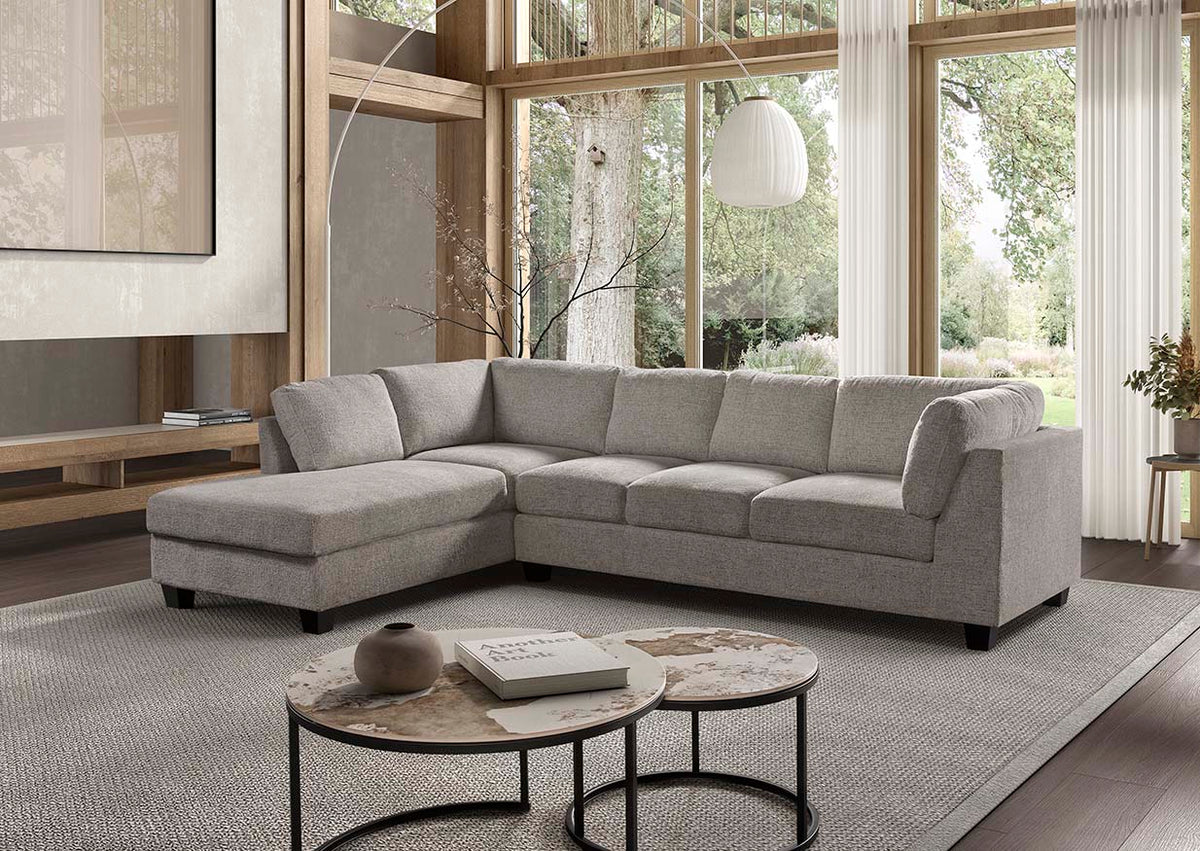 GBO - Hoeksalon Newcastle – Enter White - Links 3L - 305x86x205 cm