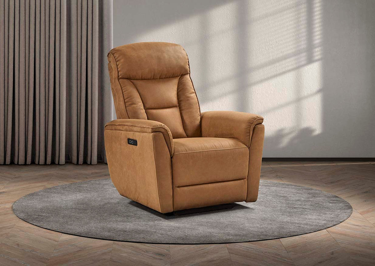 GBO - Relaxzetel Nikolai - Stof Cognac - 75x105x92cm