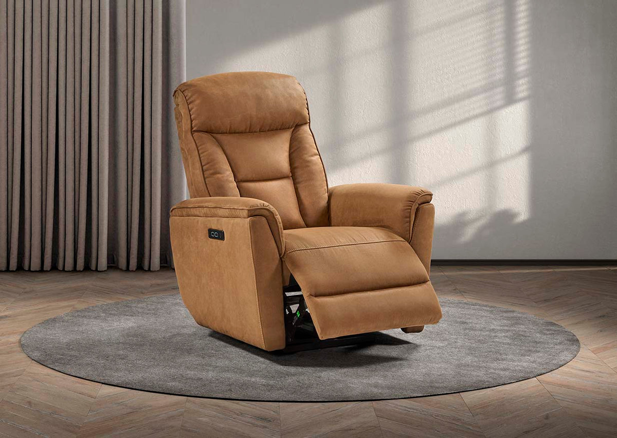 GBO - Relaxzetel Nikolai - Stof Cognac - 75x105x92cm