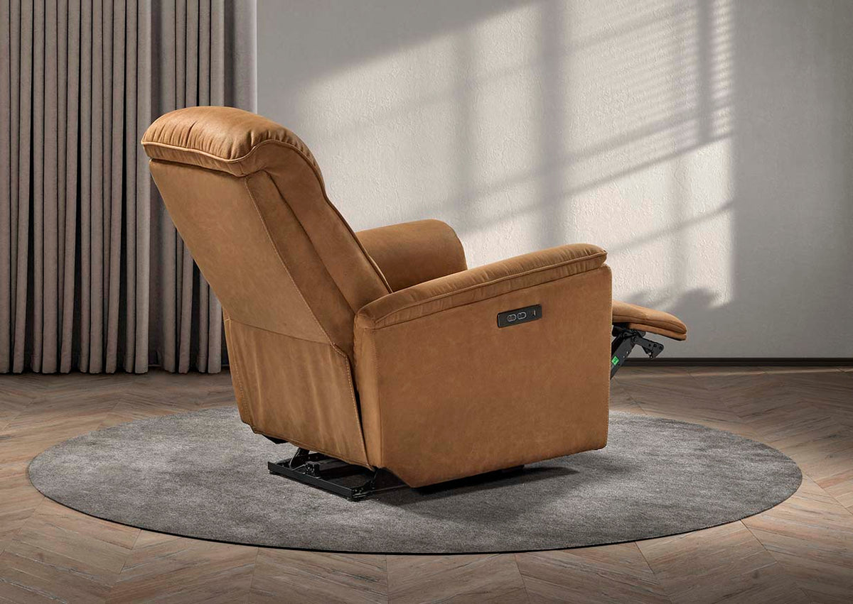 GBO - Relaxzetel Nikolai - Stof Cognac - 75x105x92cm