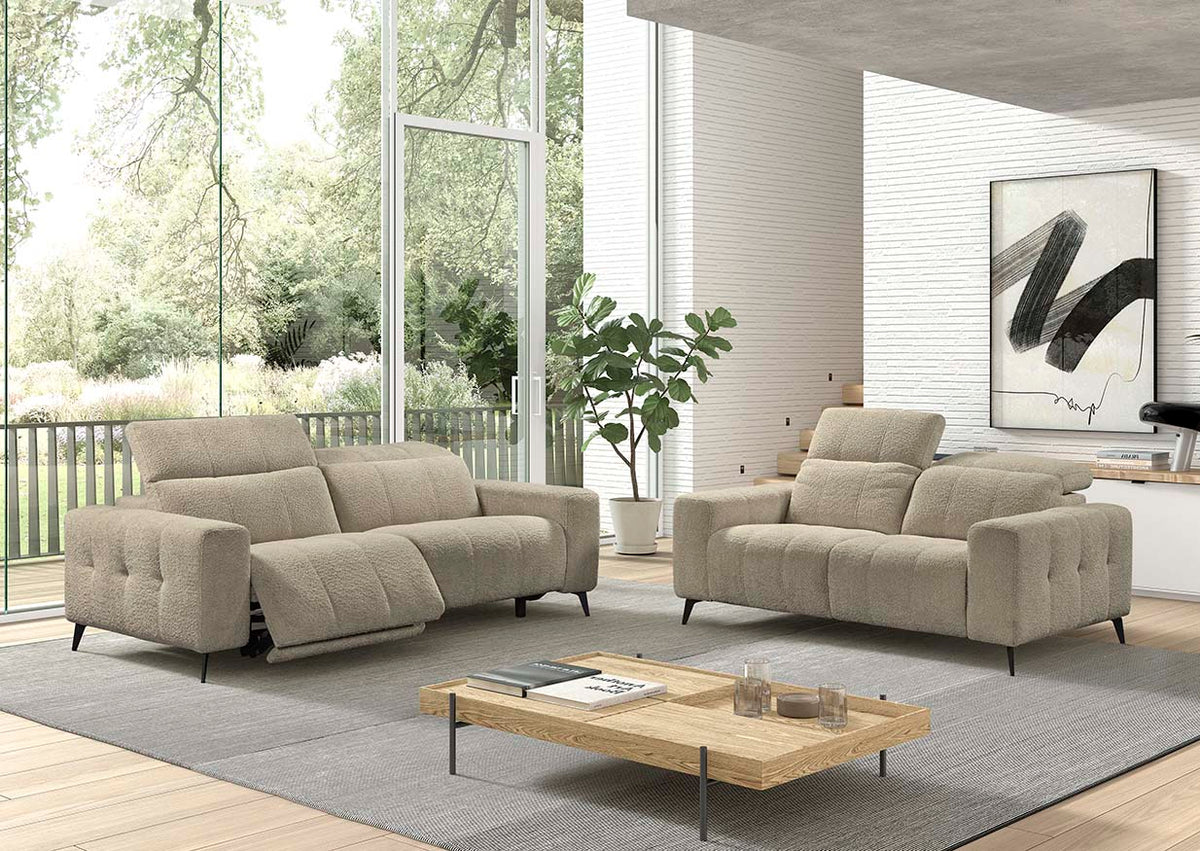 GBO - 3-zit Elektrische Relax Oakland – Taupe - 210x81/102x109 cm
