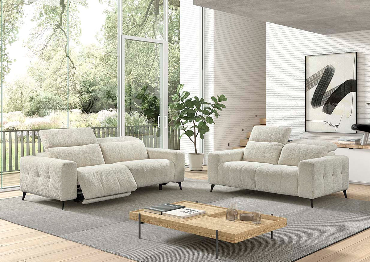 GBO - 3-zit Elektrische Relax Oakland – Wit - 210x81/102x109 cm