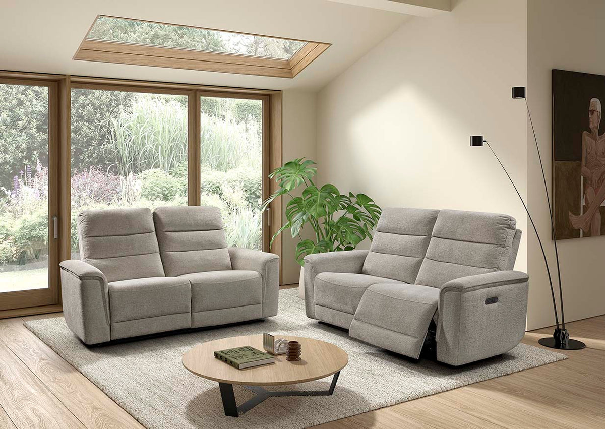 Canapé relax GBO 3+2 places Omessa - Tissu Beige