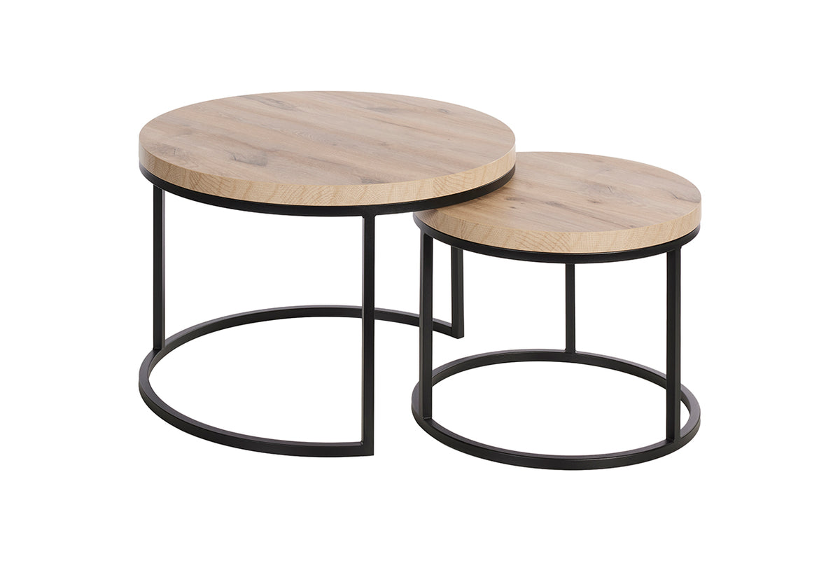 GBO - Bijzettafel SL2303 - Rond - Canyon oak  - 76 /56 x H 50 /43 cm