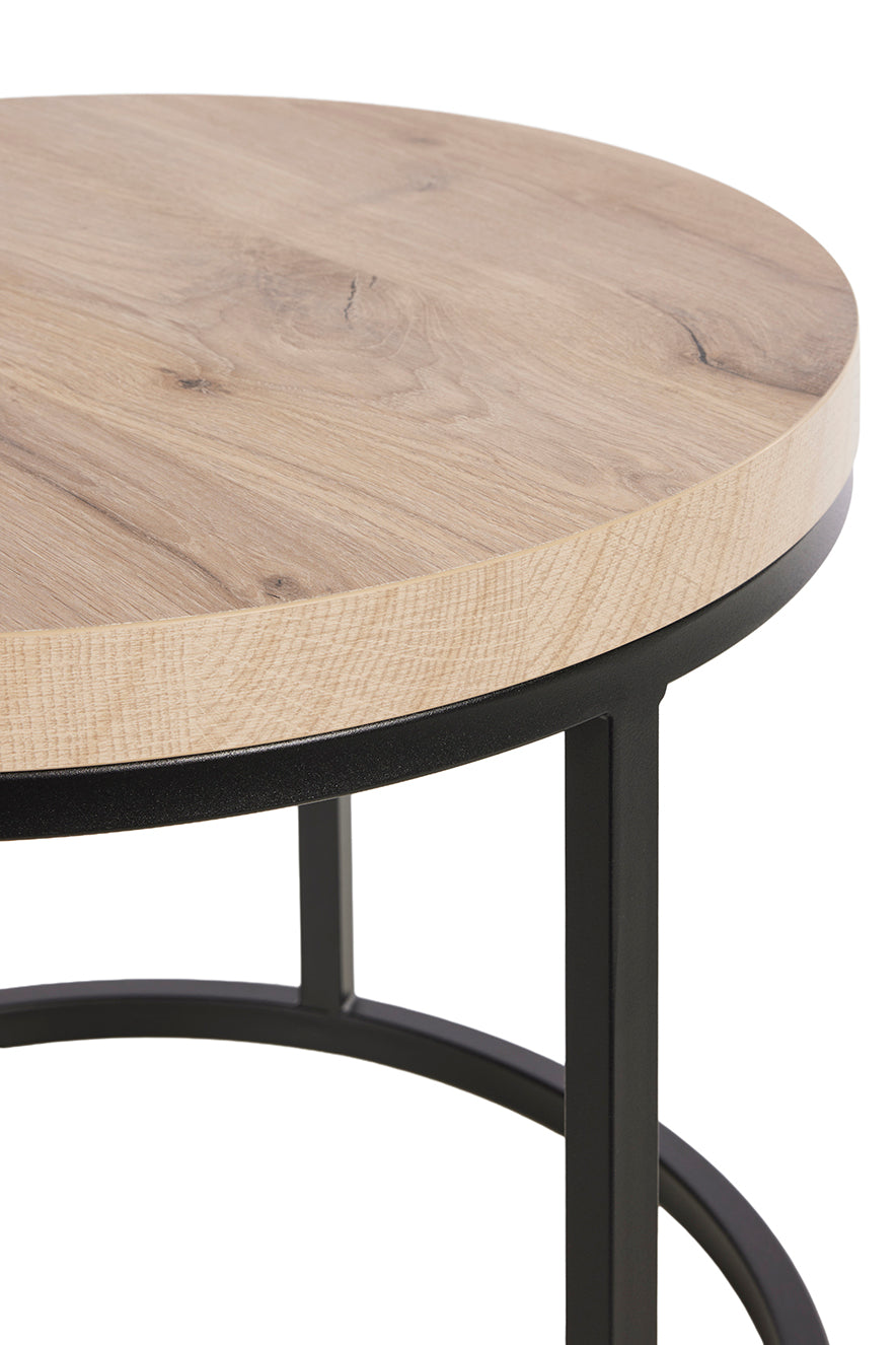 GBO - Bijzettafel SL2303 - Rond - Canyon oak  - 76 /56 x H 50 /43 cm