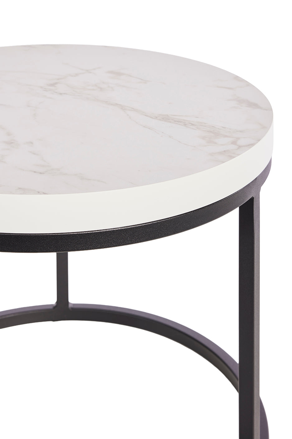 GBO - Bijzettafel SL2303 - Rond - Halifax White  - 76 /56 x H 50 /43 cm