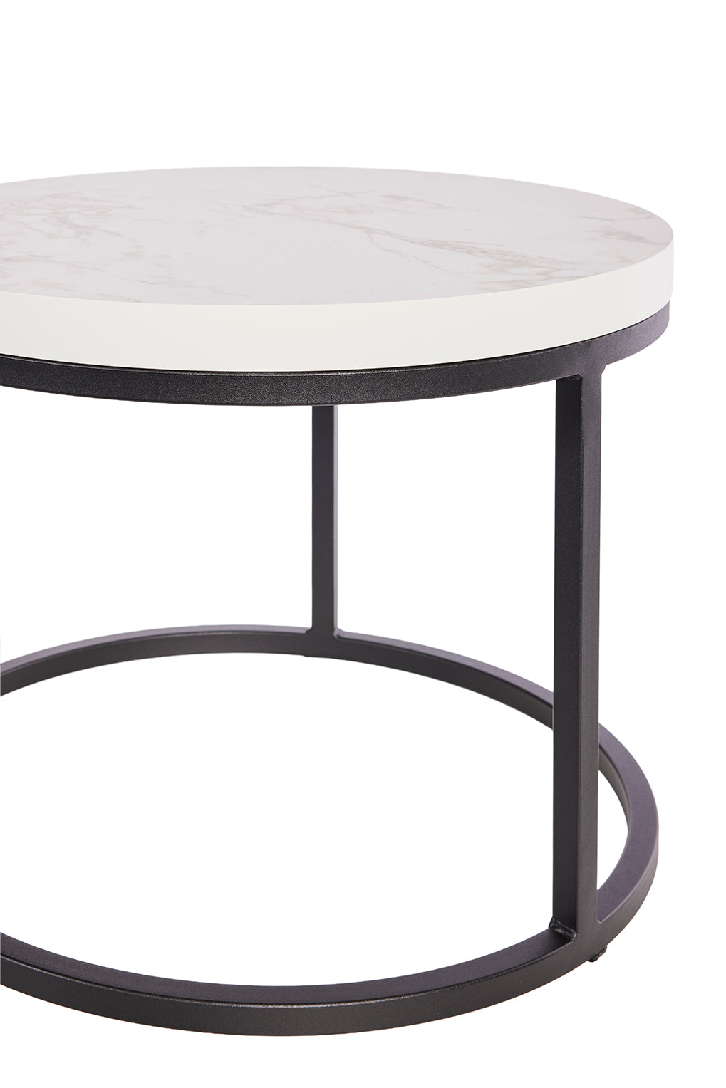 GBO - Bijzettafel SL2303 - Rond - Halifax White  - 76 /56 x H 50 /43 cm