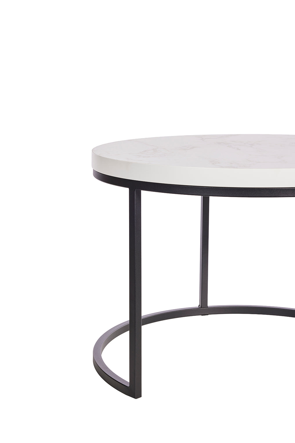 GBO - Bijzettafel SL2303 - Rond - Halifax White  - 76 /56 x H 50 /43 cm