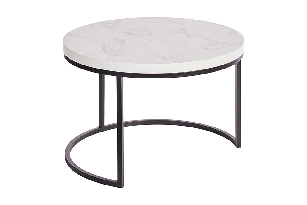 GBO - Bijzettafel SL2303 - Rond - Halifax White  - 76 /56 x H 50 /43 cm