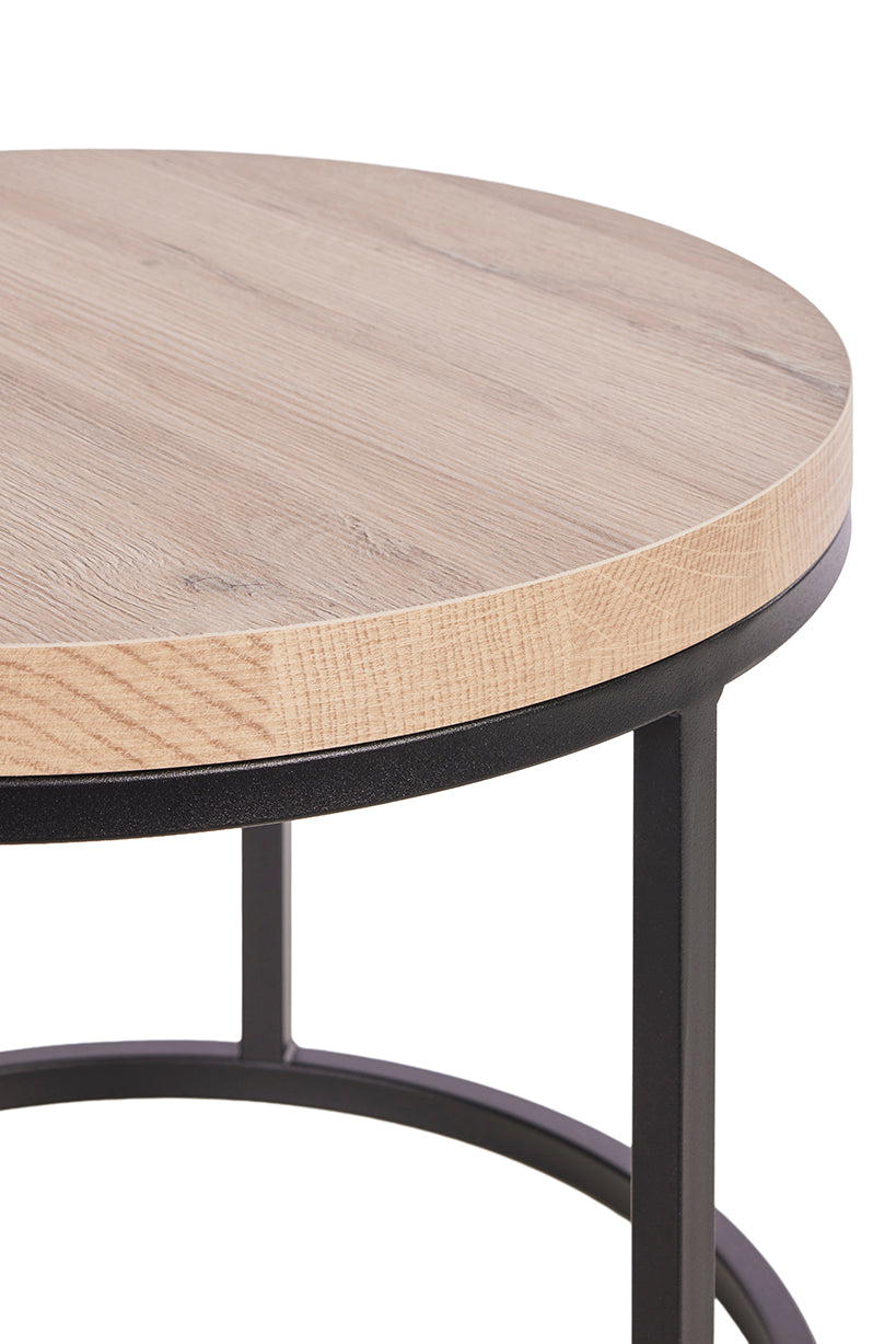 GBO - Bijzettafel SL2303 - Rond - French oak  - 76 /56 x H 50 /43 cm