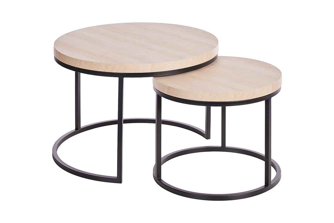 GBO - Bijzettafel SL2303 - Rond - Urban oak - 76 /56 x H 50 /43 cm