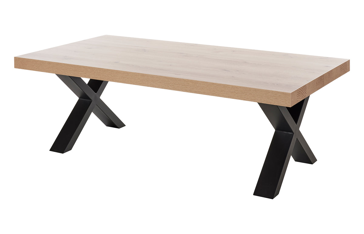 GBO - Salontafel Vernon - A/U/X-poot metal - Castle oak - 130x65 cm