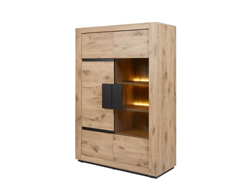 GBO - Glaskast San Marino – 120x174x50 cm – Canyon oak